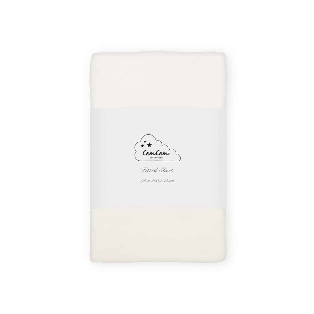 CamCam - Sheet, Fitted, 90x200x15cm - GOTS - Off White
