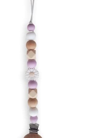 Chewies & More - Clip Silicone Beads Daisy Wood - Paars