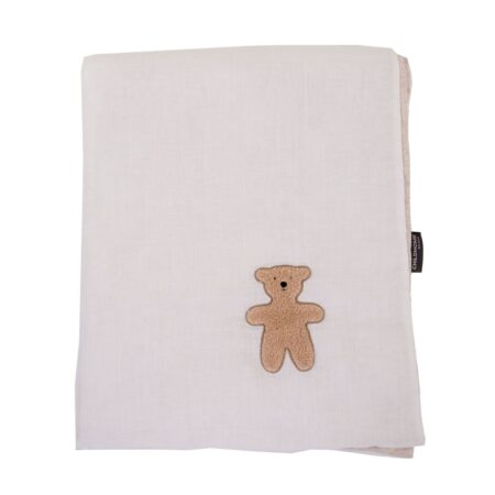 Childhome - Babydeken - 80x100 Cm - Jersey Melange Beige / Mousseline Teddy