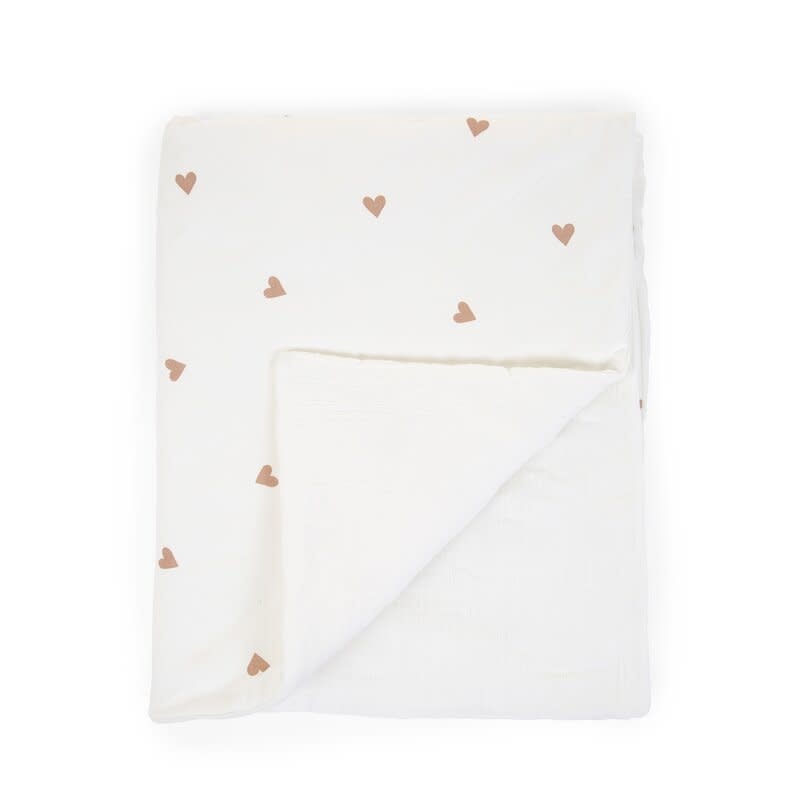 Childhome - Babydeken - 80x100 Cm - Jersey + Mousseline - Hearts