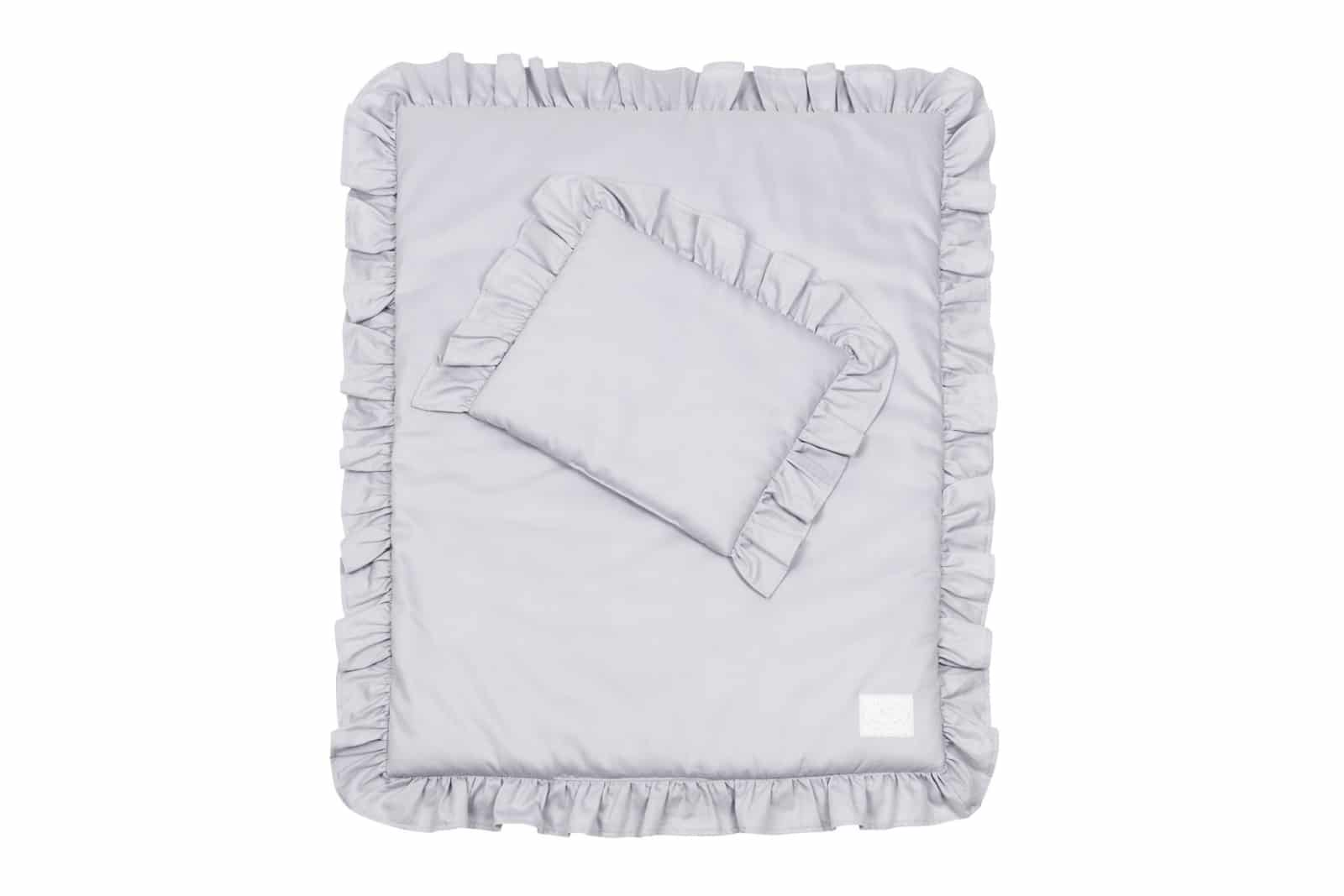 Cotton & Sweets - Bedding SG filled Newborn with ruffles Grey