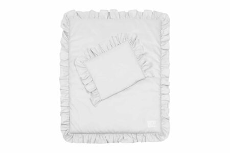 Cotton & Sweets - Bedding SG filled Newborn with ruffles Light grey