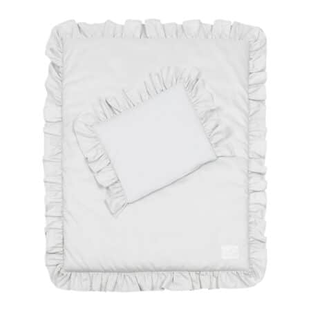 Cotton & Sweets - Bedding SG filled Newborn with ruffles Light grey