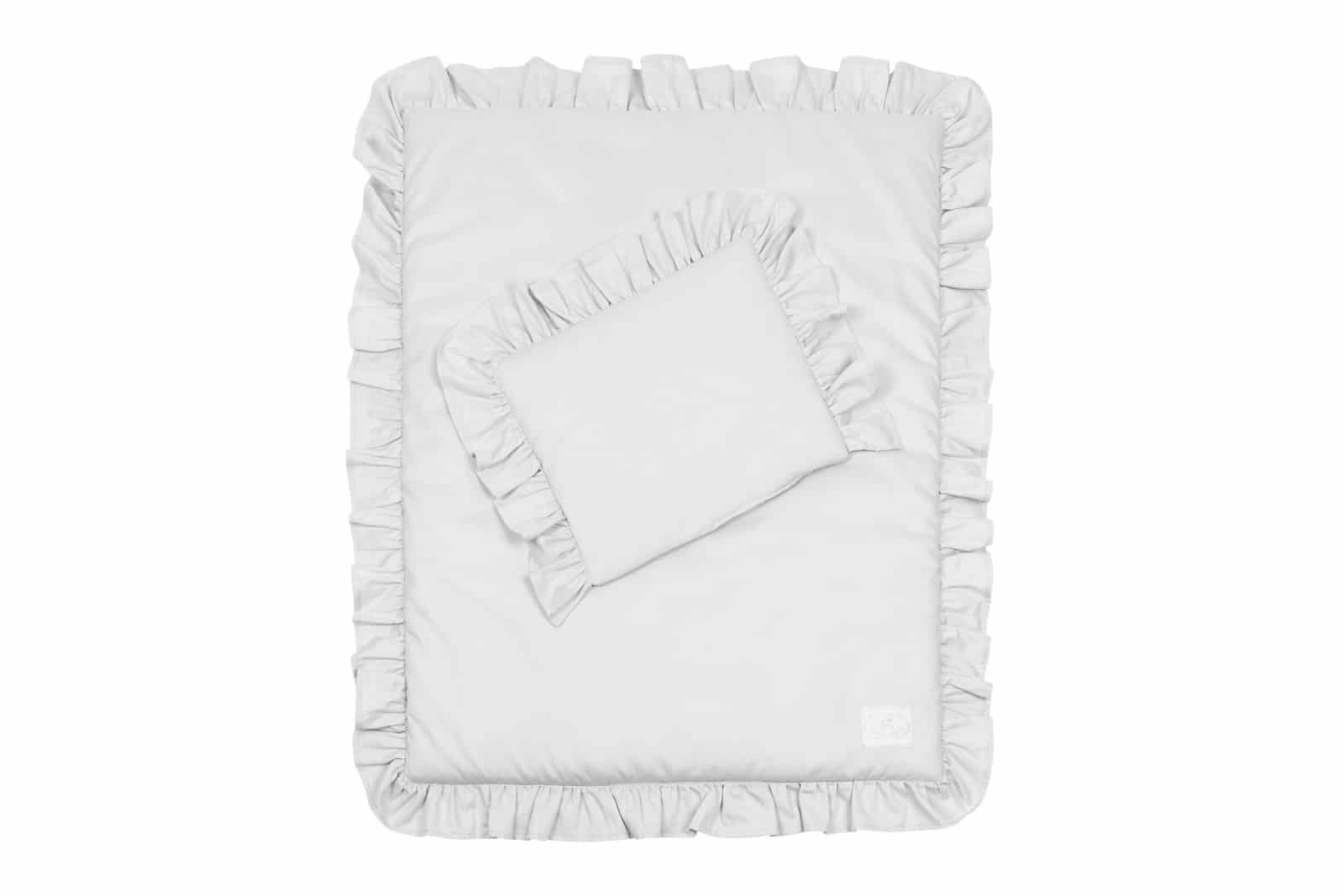 Cotton & Sweets - Bedding SG filled Newborn with ruffles Light grey