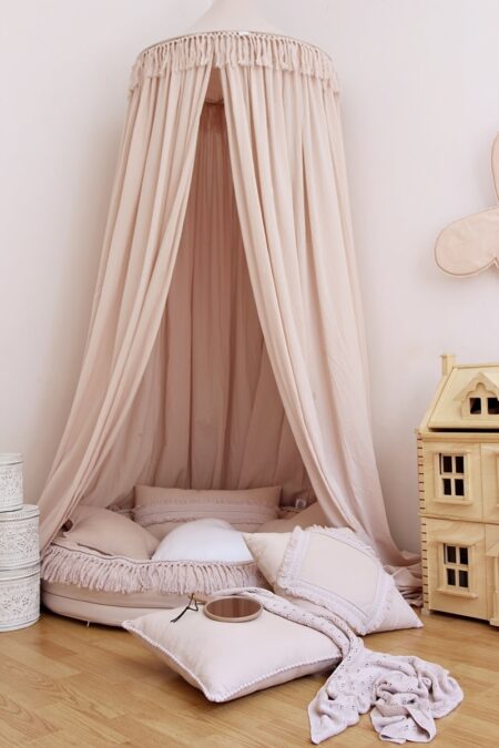 Cotton & Sweets - Boho Canopy Fringe Maxi - Powder pink