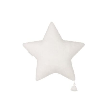 Cotton & Sweets - Boho Mini Sheepskin star pillow - Vanilla