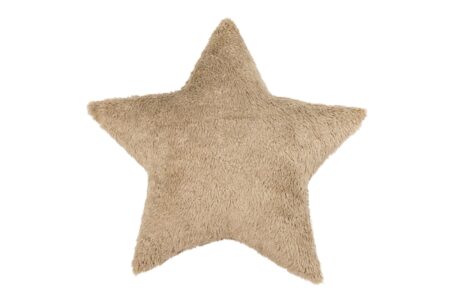 Cotton & Sweets - Boho Sheepskin star pillow - Chocolate