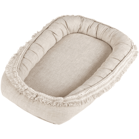 Cotton & Sweets - Linen Boho Baby nest Natural