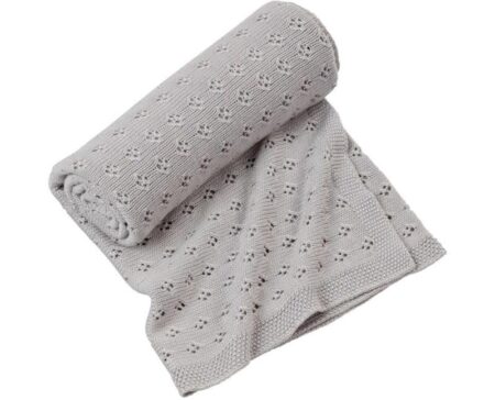 Cotton & Sweets - Openwork bamboo blanket Light grey