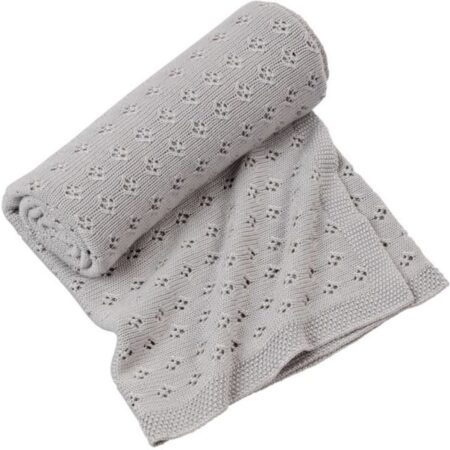 Cotton & Sweets - Openwork bamboo blanket Light grey