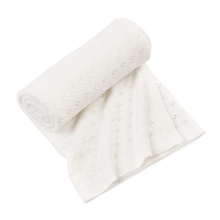 Cotton & Sweets - Openwork bamboo blanket White