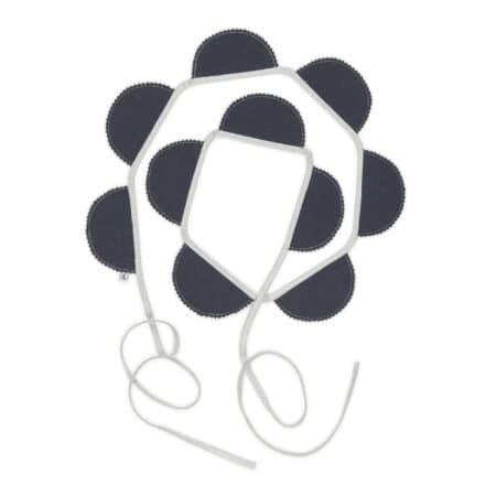 Cotton & Sweets - Party garland PN Graphit, Silver Ribbon