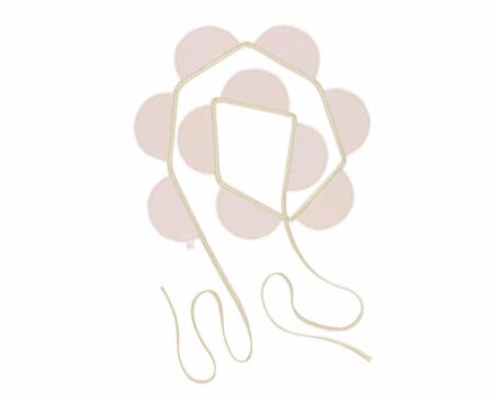 Cotton & Sweets - Party garland PN Powder pink,Gold Ribbon