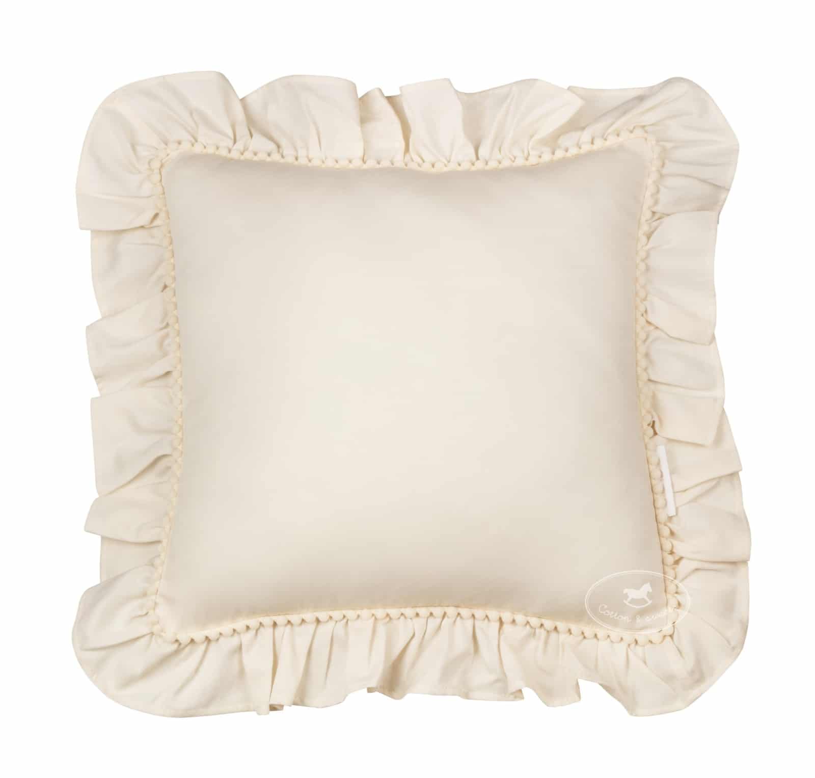 Cotton & Sweets - Pillow with ruffles and bubbles Boho - Vanilla