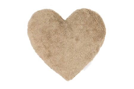 Cotton & Sweets - Sheepskin heart pillow - Chocolate