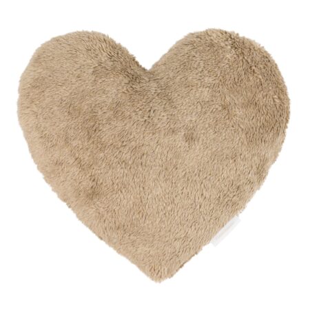 Cotton & Sweets - Sheepskin heart pillow - Chocolate