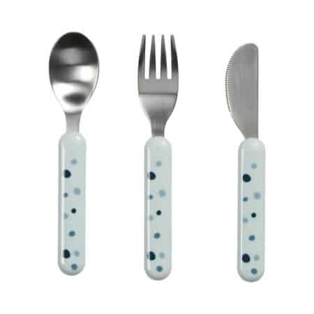Done by Deer - Cutlery set, Dreamy dots, Blue