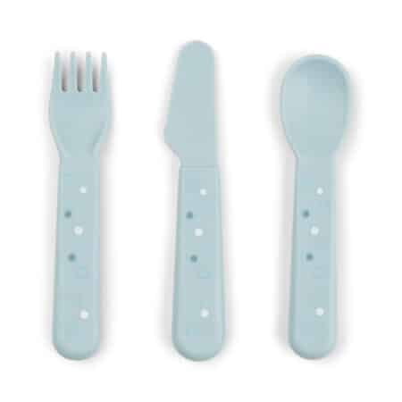 Done by Deer - Foodie cutlery set Happy dots Blue