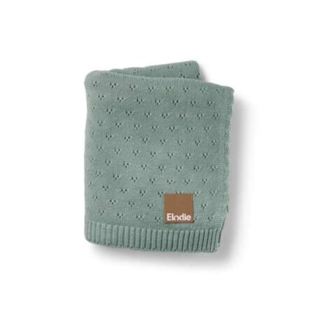 Elodie - Pointelle Dekentje Pebble Green