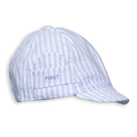 First - Azzuro striped Boys cap sport - white-azzuro