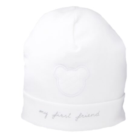 First - Endless Grey - Eerste materniteitsmutsje met teddy beer