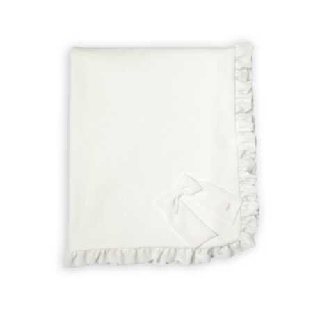 First - G blanket fur & bow COUTURE- off white