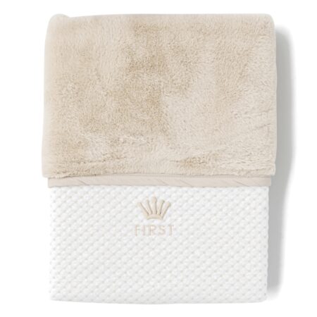 First - blanket for bed LIO XXL SILENT SANDS - white-beige