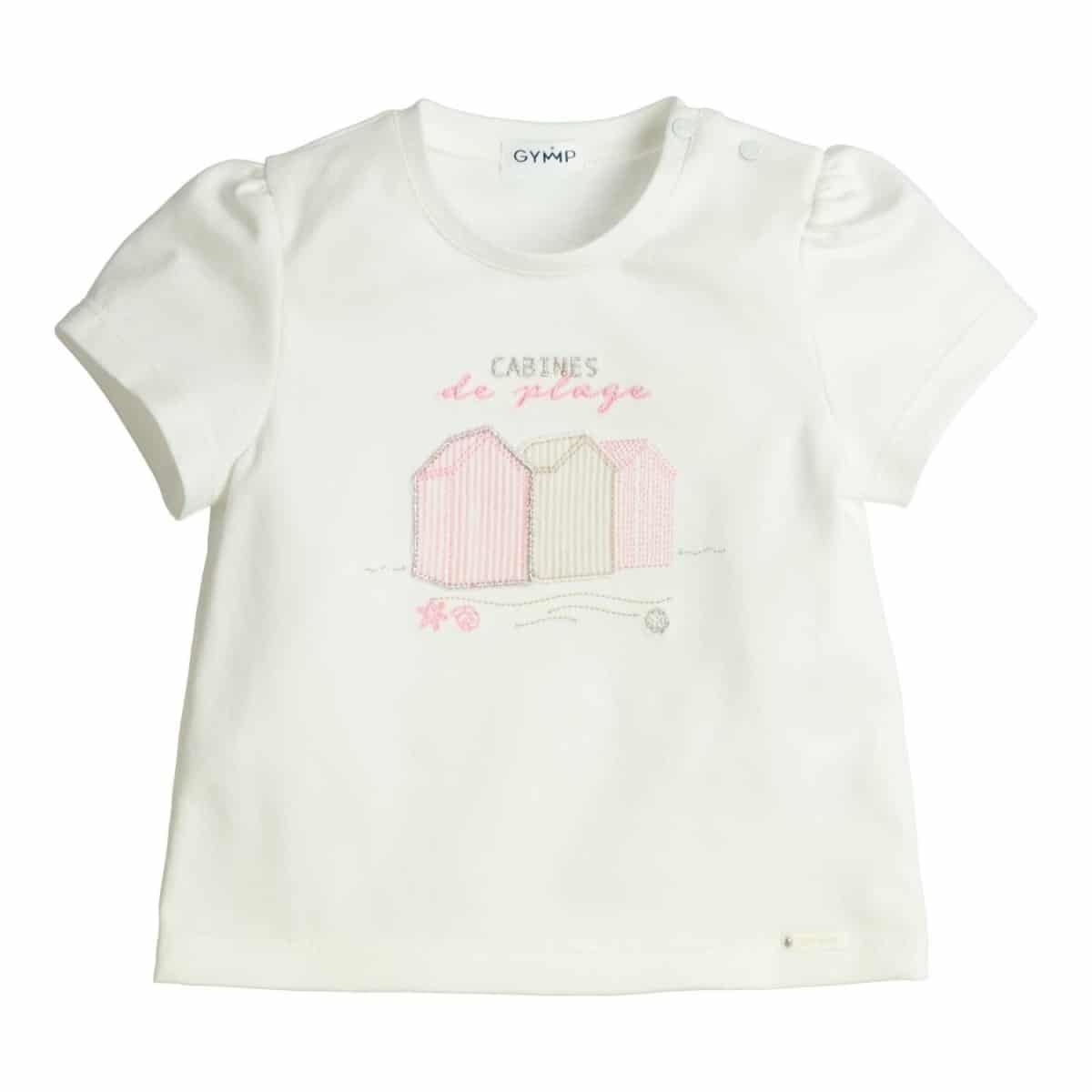 Gymp - T-shirt Aerobic Beach Cabins - Off White - Old Rose