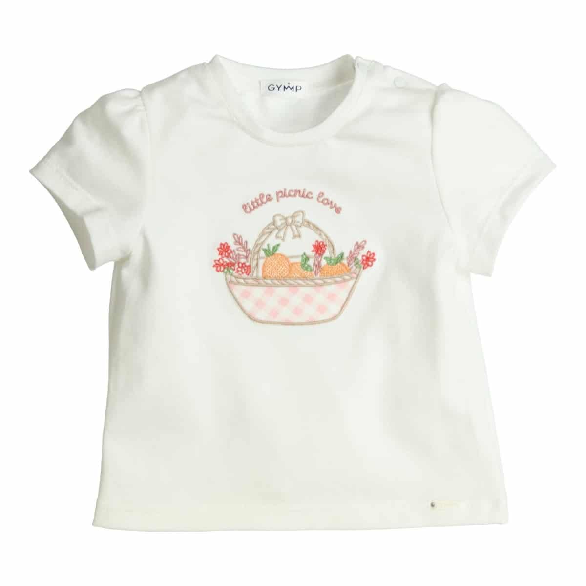 Gymp - T-shirt Aerobic Little Picnic Love Pink - Off White - Rose