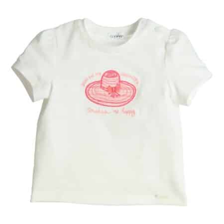 Gymp - T-shirt Aerobic Sun on my shoulder makes me happy - Off White