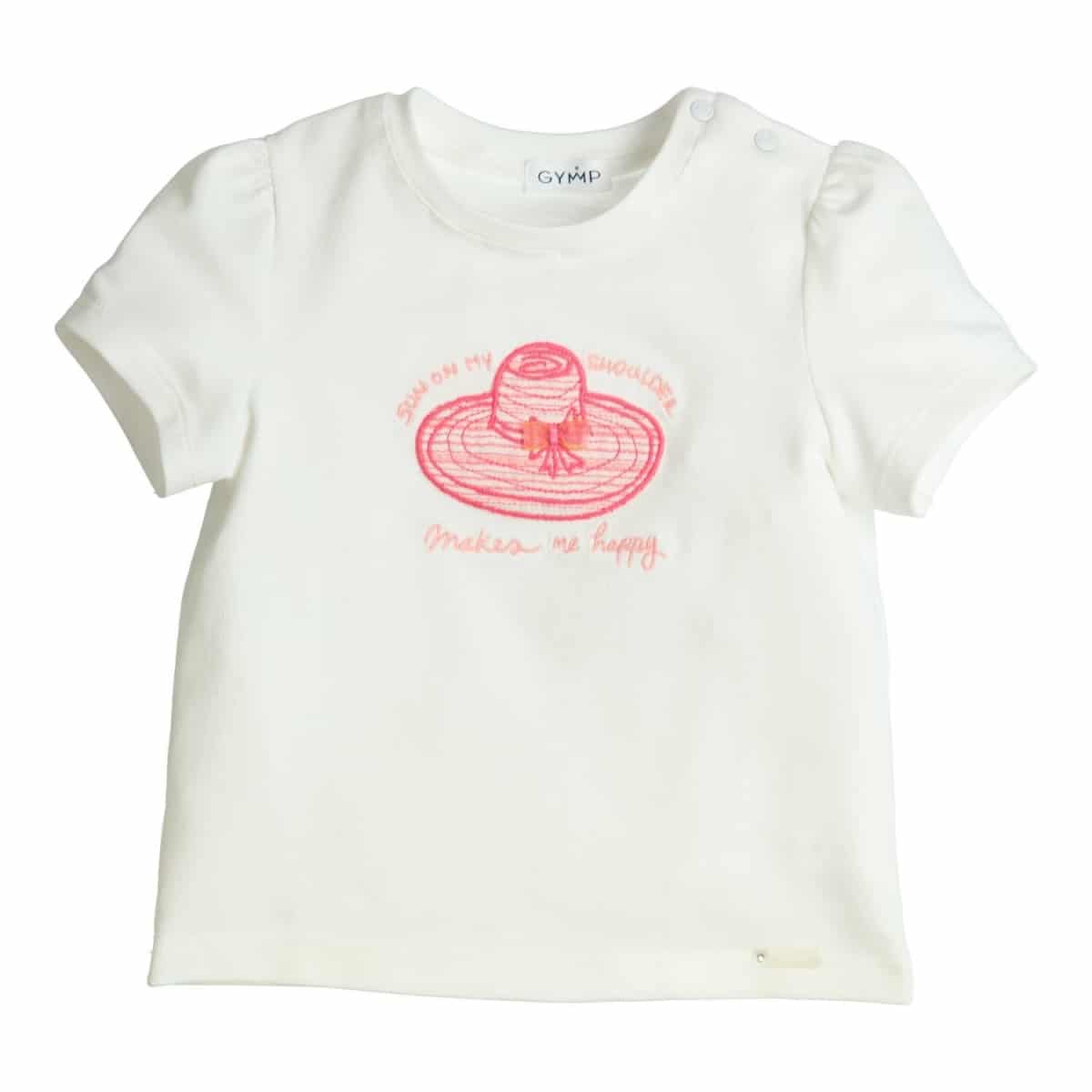 Gymp - T-shirt Aerobic Sun on my shoulder makes me happy - Off White