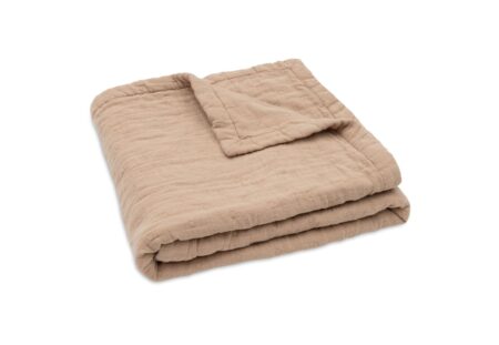 Jollein - Deken Hydrofiel 75x100cm Jacquard Biscuit GOTS