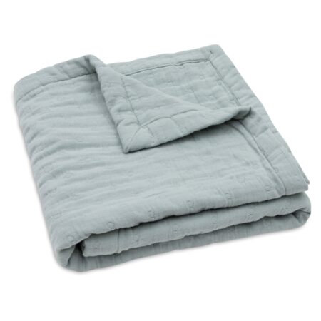 Jollein - Deken Hydrofiel 75x100cm Jacquard Sea Green GOTS