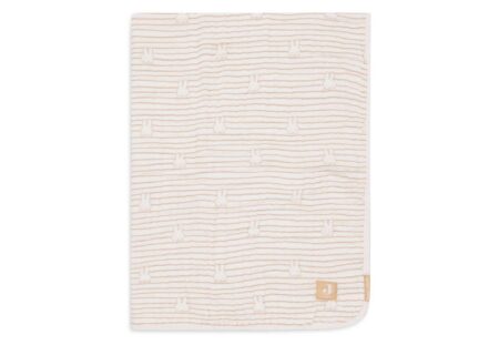 Jollein - Deken Hydrofiel Wieg 75x100cm Miffy Stripe Biscuit