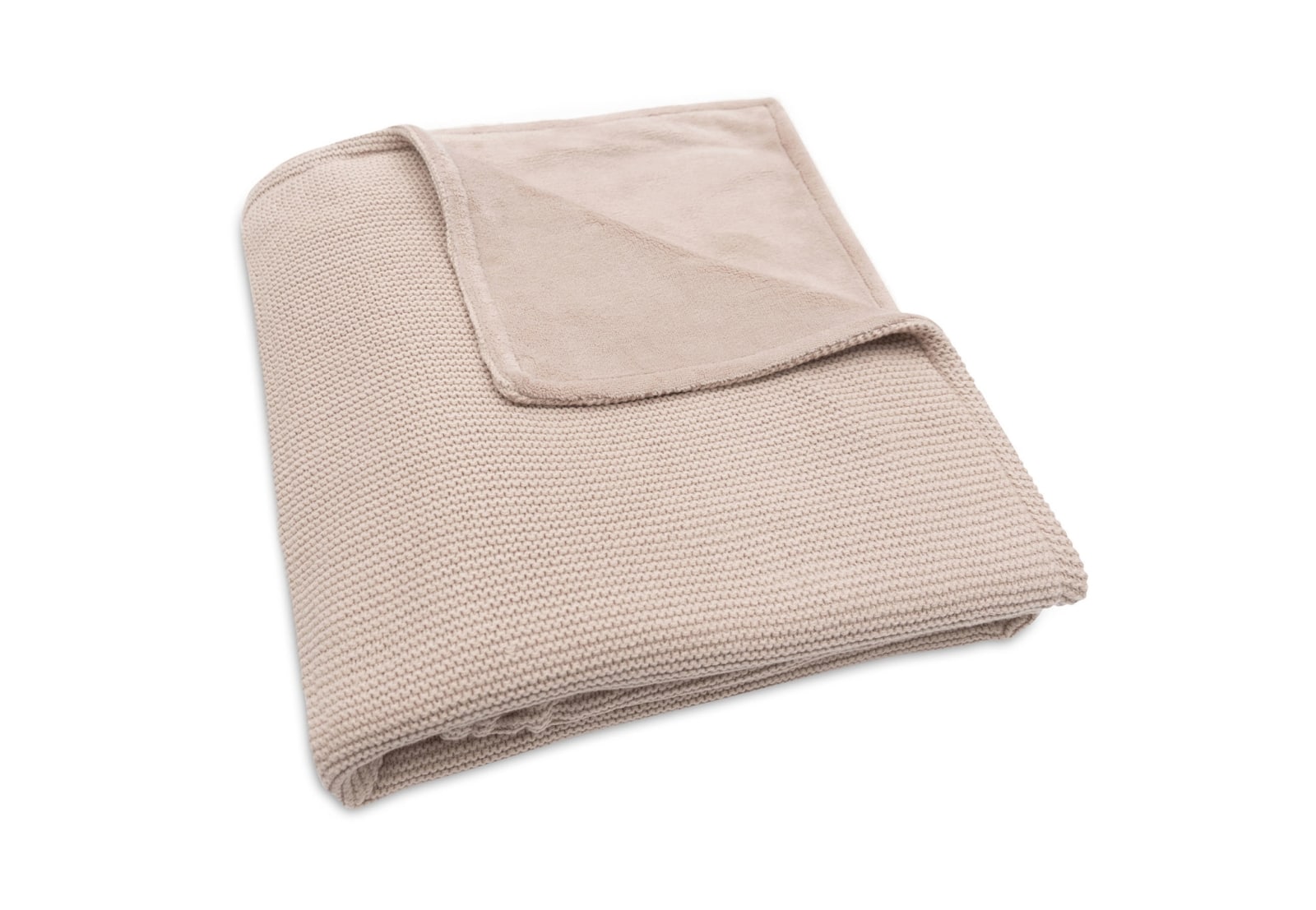 Jollein - Deken Ledikant 100x150cm Basic Knit Wild Rose/Fleece