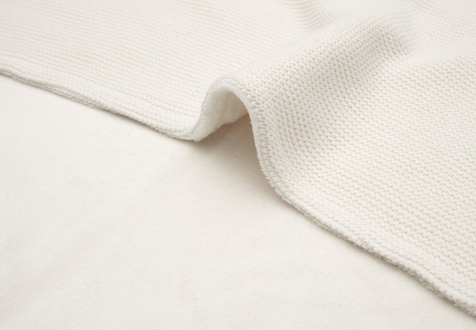 Jollein - Deken Ledikant 100x150cm Basic knit Ivory/Coral Fleece