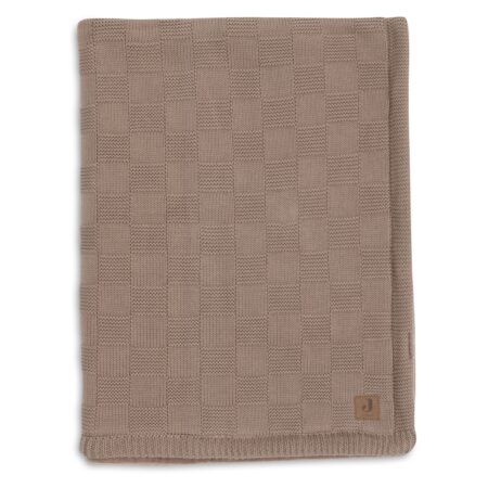 Jollein - Deken Ledikant 100x150cm Box Knit - Milky Coffee/Velvet - GOTS