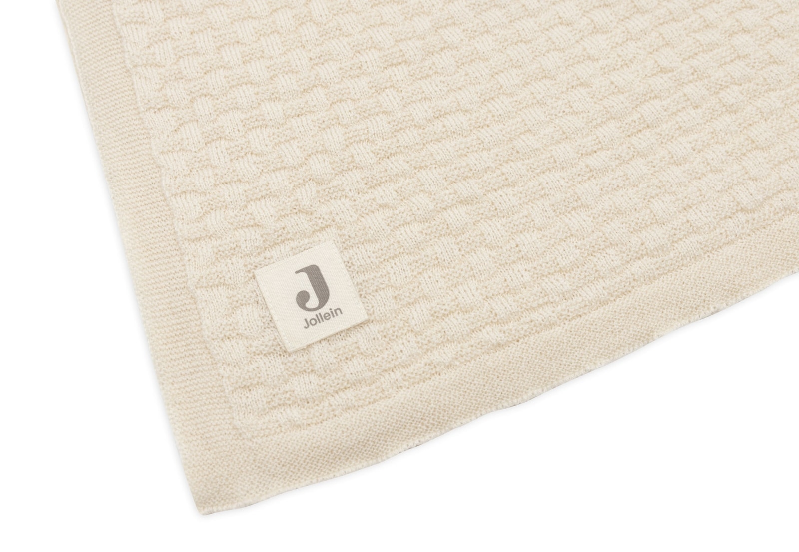 Jollein - Deken Ledikant 100x150cm Weave Knit Merino wool Oatmeal