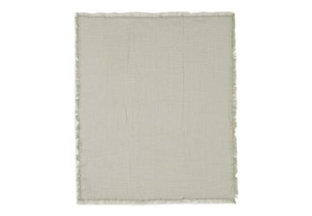 Jollein - Deken Ledikant 120x120cm Fringe Olive Green/Ivory GOTS
