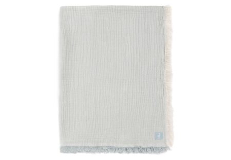 Jollein - Deken Ledikant 120x120cm Fringe Stripe Sea Green/Ivory GOTS