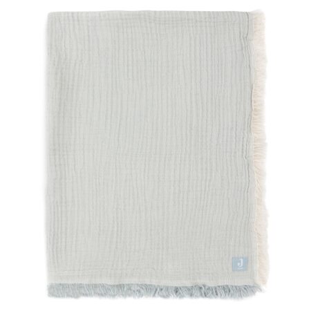 Jollein - Deken Ledikant 120x120cm Fringe Stripe Sea Green/Ivory GOTS