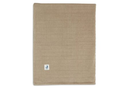 Jollein - Deken Ledikant Velvet Pure Knit Biscuit GOTS