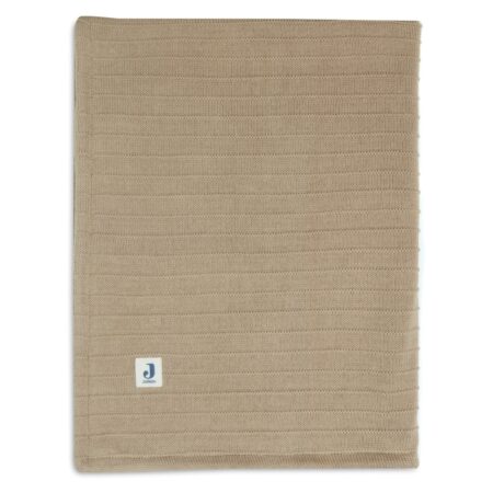 Jollein - Deken Ledikant Velvet Pure Knit Biscuit GOTS