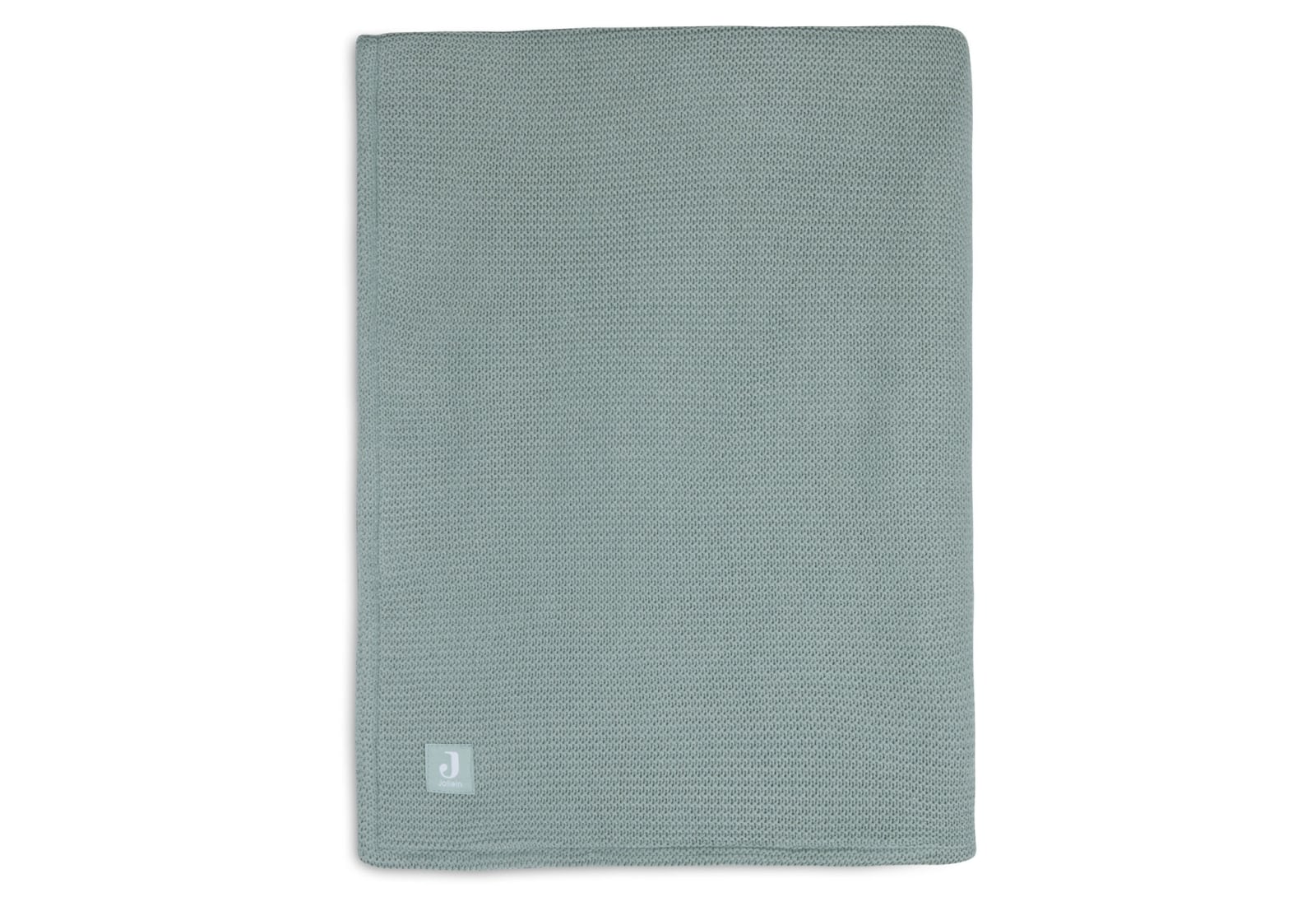 Jollein - Deken Wieg 75x100cm Basic Knit Forest Green/Fleece