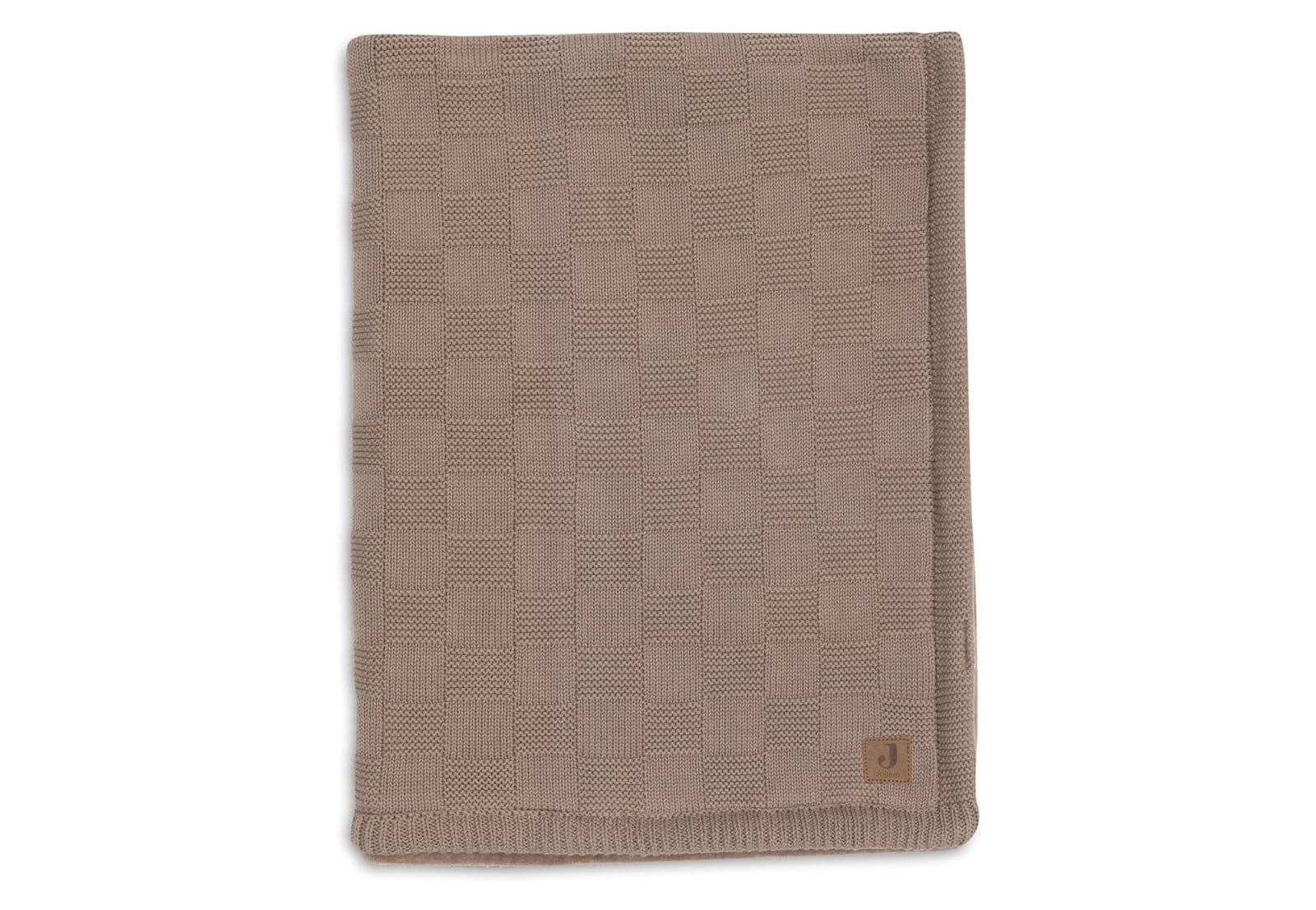 Jollein - Deken Wieg 75x100cm Box Knit - Milky Coffee/Velvet - GOTS