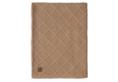 Jollein - Deken Wieg 75x100cm Check Knit Biscuit/Teddy Fleece