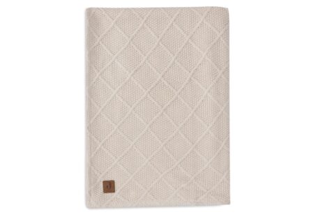 Jollein - Deken Wieg 75x100cm Check Knit Oatmeal/Teddy Fleece