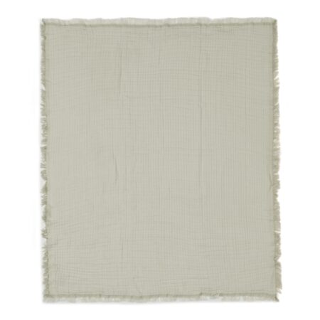 Jollein - Deken Wieg 75x100cm Fringe Olive Green/Ivory GOTS