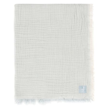 Jollein - Deken Wieg 75x100cm Fringe Stripe Sea Green/Ivory GOTS