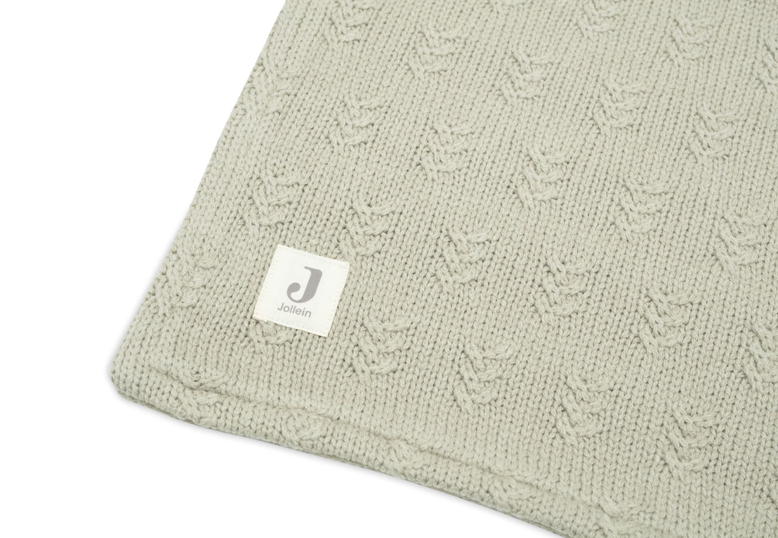 Jollein - Deken Wieg 75x100cm Grain Knit Olive Green/Velvet